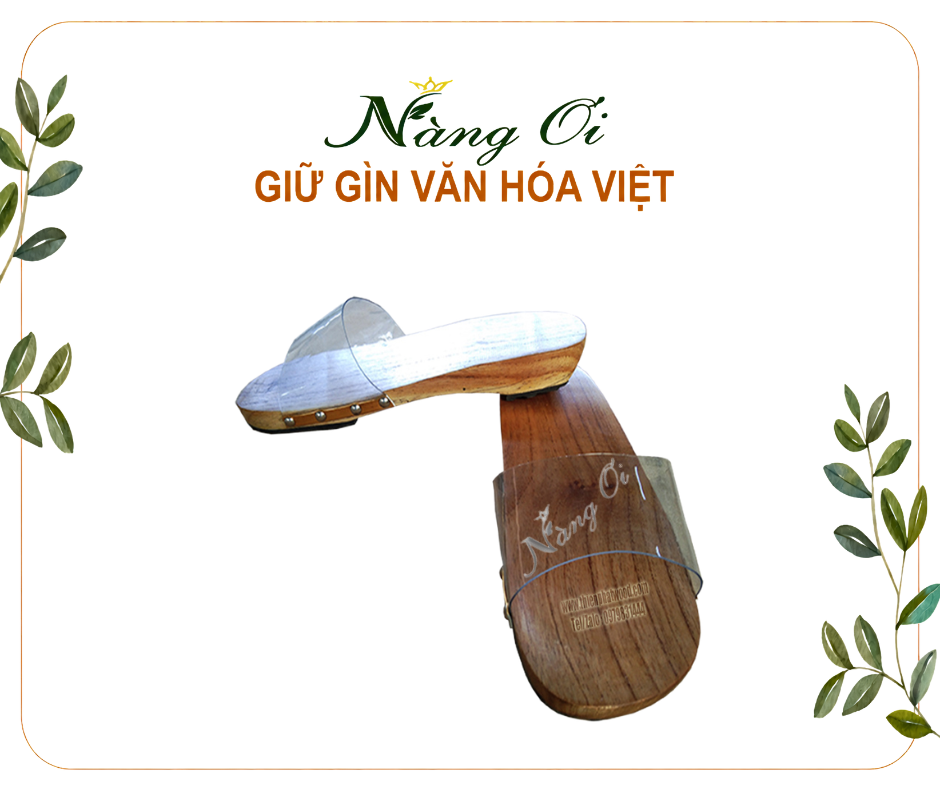 guốc gỗ quai trong có đủ size cho bố mẹ và bé